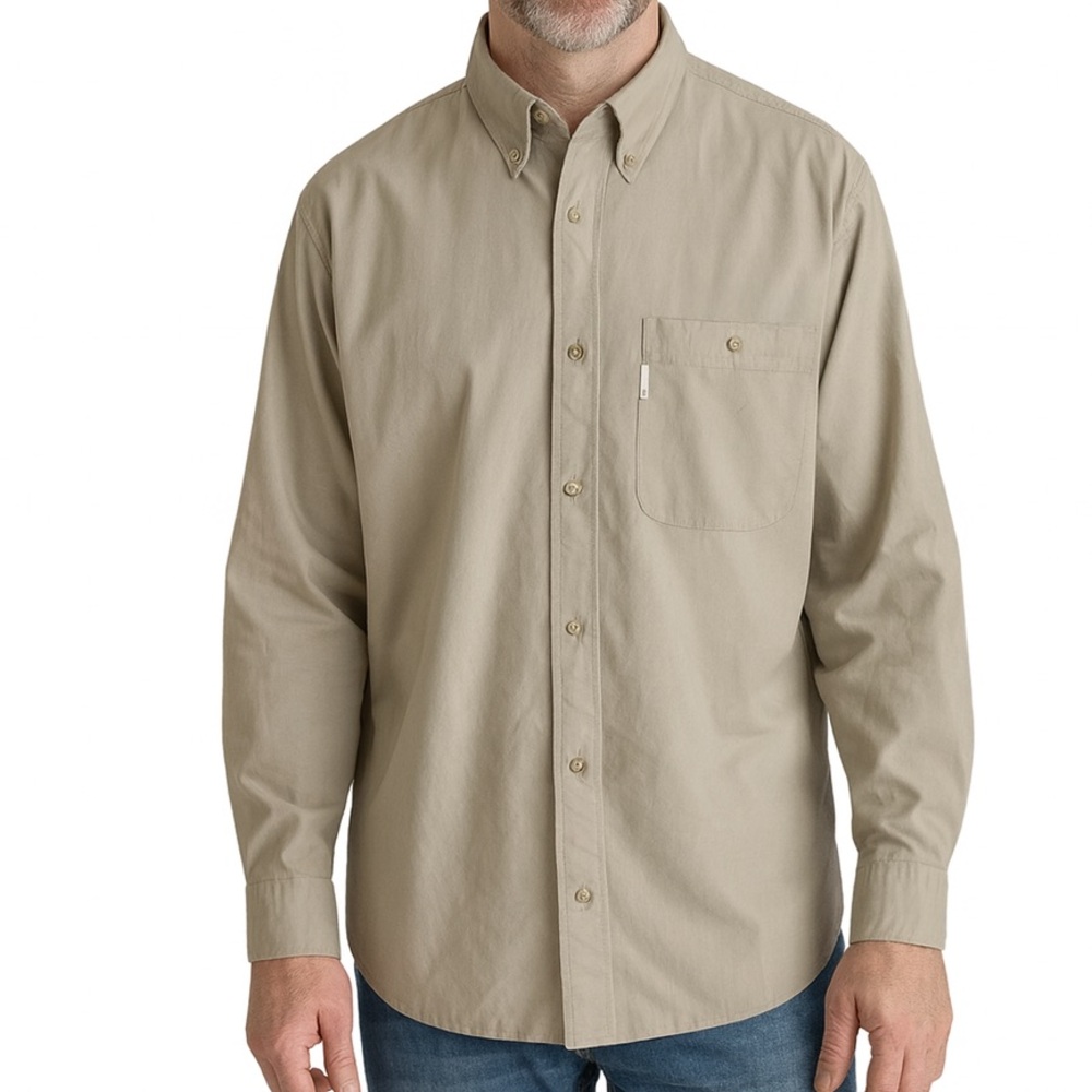 Men’s Columbia Tan Shirt Button Down Long Sleeve Size XXL